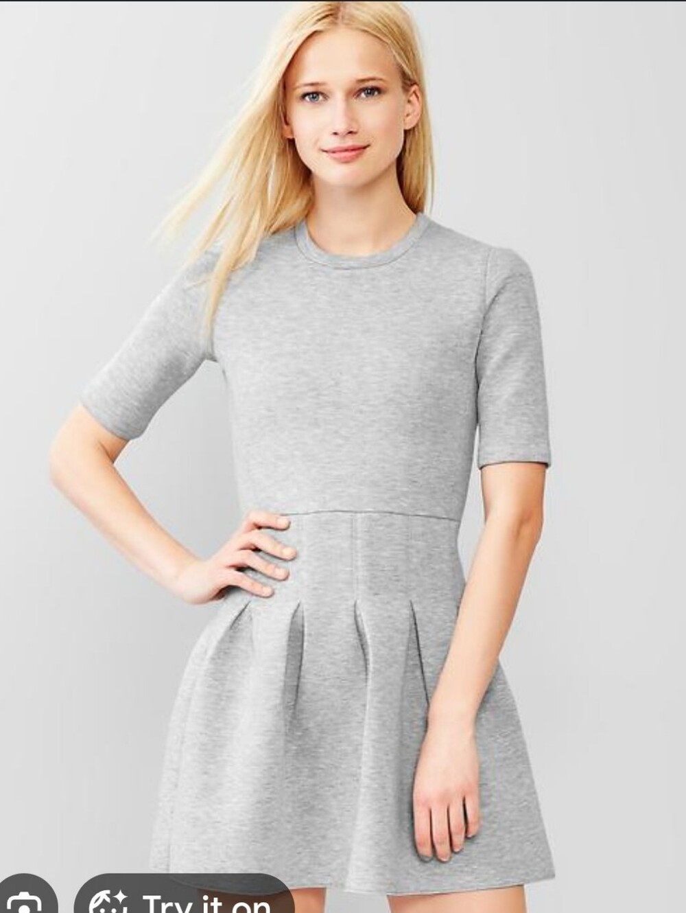 Gap Scuba Knit Fit And Flare Dress Charcoal Grey Size Small - Picture 5 of 8